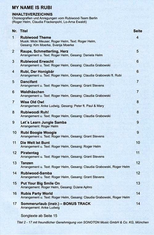 My Name Is Rubi (Choreograpy & CD)